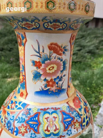 голяма японска порцеланова ваза , снимка 2 - Вази - 49505348