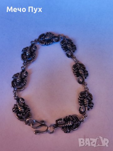 Сребърна гривна Скорпиони (169), снимка 5 - Гривни - 42145203