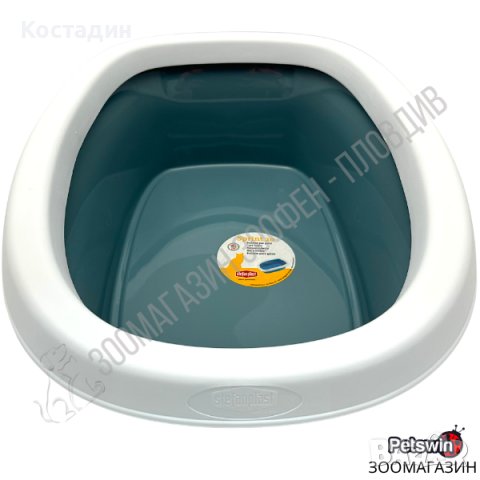 Пластмасова Котешка Тоалетна - 43см/31см/14см - Стоманено синя разцветка, снимка 3 - За котки - 41023771