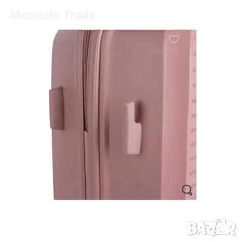 Куфар с колелца Mercado Тrade, 33л., Розов, снимка 5 - Куфари - 47412320