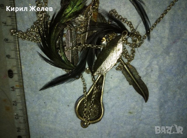 ЕФЕКТНО ШИКОЗНО СРЕБРИСТО ВИНТИДЖ АРТ КОЛИЕ от БЛАГОРОДНА СТОМАНА с ПЕРЦА 12205, снимка 3 - Колиета, медальони, синджири - 42089197