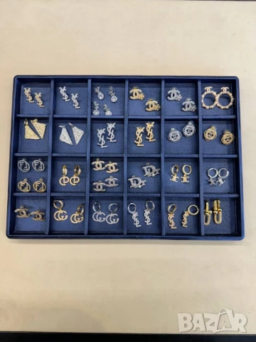 обеци от висококачествена медицинска стомана ysl saint laurent prada chanel christian dior celine , снимка 3 - Обеци - 50996932