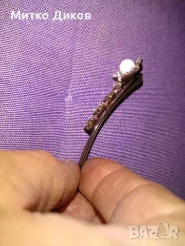  Луксозна фиба за коса елегантен дизайн с камъчета 5 броя, снимка 9 - Аксесоари за коса - 50257892