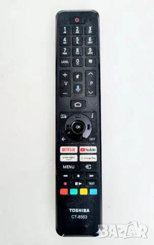 Запазено дистанционно управление (CT-8563) за QLED-телевизор Toshiba, съвместимо с повечето модели, снимка 1