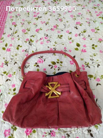 Елегантна чанта от естествена кожа.Интересен цвят