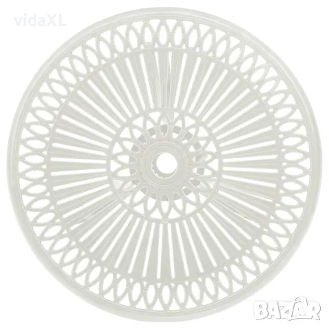 vidaXL Бистро комплект, 3 части, лят алуминий, бял, снимка 6 - Градински мебели, декорация  - 56146638
