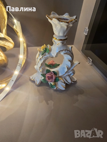 Свещник дрезденски порцелан, снимка 6 - Декорация за дома - 52407023