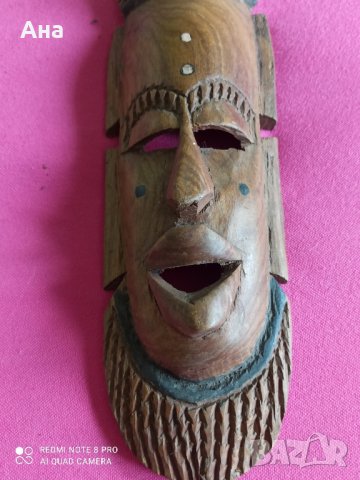 африканска дървена маска , снимка 3 - Статуетки - 41405820