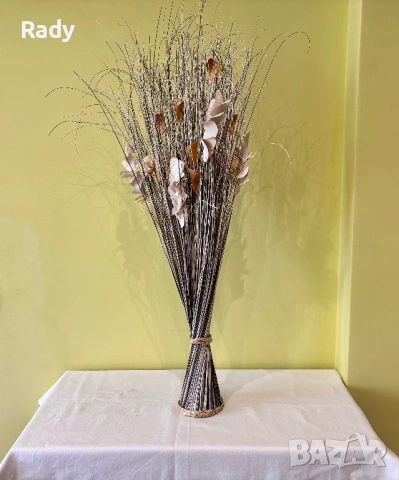 Декорация: сноп, плата, панерки и сухи цветя, снимка 3 - Декорация за дома - 30118906
