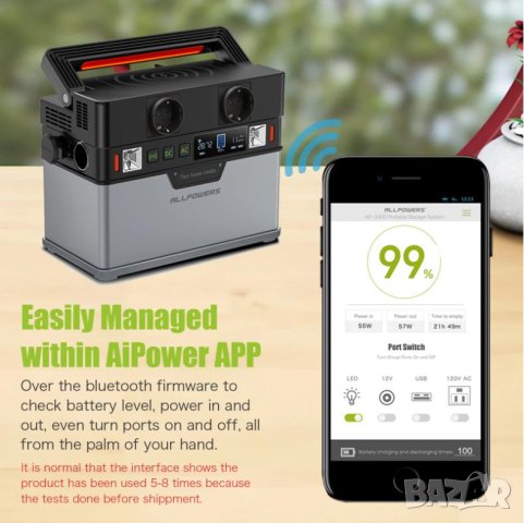 ALLPOWERS™ 288Wh78Ah 300W 220V Соларен Генератор Електростанция Соларна Централа Аварийно Захранване, снимка 6 - Къмпинг осветление - 41283849
