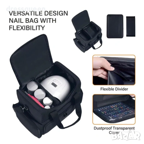 4638 Професионален двуетажен органайзер за маникюр: Вместимост 80 лака и отделение за UV/LED лампа –, снимка 5 - Органайзери - 53653905