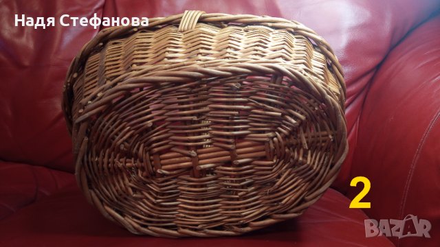 Две плетени кошници, продълговати от едно време, снимка 9 - Антикварни и старинни предмети - 44253061