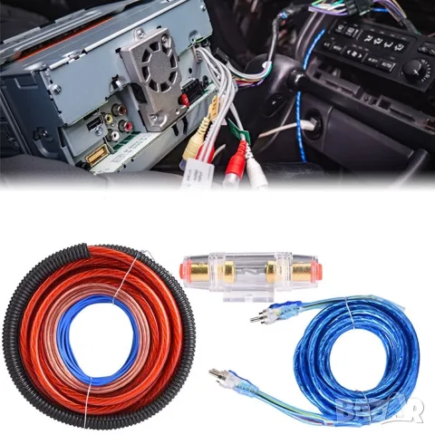 Комплект 8 AWG кабели за усилвател до 2500W с AGU 60A, снимка 2 - Аксесоари и консумативи - 55865560