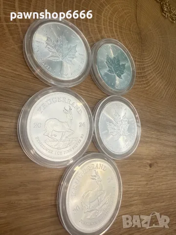 Лот инвестиционни сребърни монети по 1oz 9999 , снимка 4 - Нумизматика и бонистика - 55835045