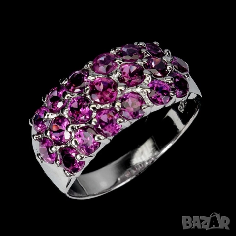 925 себърени пръстени с рубин, перидот, кианит, родолит гранат, танзанит, турмалин, снимка 8 - Пръстени - 51757015