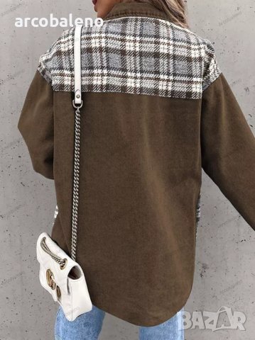 Дамско дънково яке (риза) с дълъг ръкав и копчета на риза, 3цвята, снимка 12 - Якета - 39240552