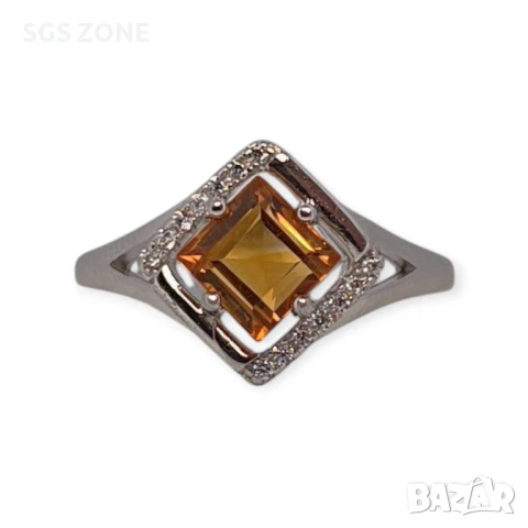 СРЕБЪРЕН ПРЪСТЕН ОТ ТАЙЛАНД СЪС ПЕРИДОТ ЦИТРИН ИЛИ АМЕТИСТ, снимка 6 - Пръстени - 51179041