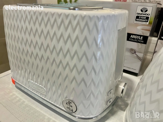 комплект електрическа кана и тостер за филийки Daewoo Argyle, снимка 4 - Тостери - 53416017