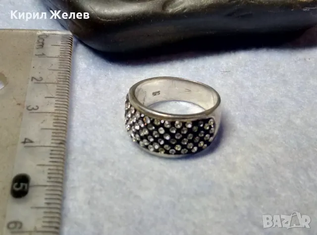 ШАРМАНТЕН СКЪПОЦЕНЕН СРЕБЪРЕН ПРЪСТЕН РОДИРАНО СРЕБРО 925 с МНОГО ЮВЕЛИРНО ФАСЕТИРАНИ ЦИРКОНИ 39232, снимка 2 - Пръстени - 49866088