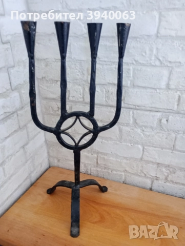 Стар свещник от ковано желязо колекция, снимка 3 - Декорация за дома - 50646667