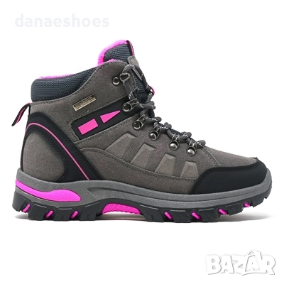 Туристически боти в сиво и циклама - РАЗПРОДАЖБА , снимка 5 - Дамски боти - 51989587