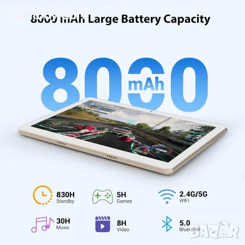 Foruser 10 IPS дисплей, таблет с Android 14, MTK 2.0 GHz, 5G Wi-Fi, 36 GB, снимка 5 - Таблети - 56260082