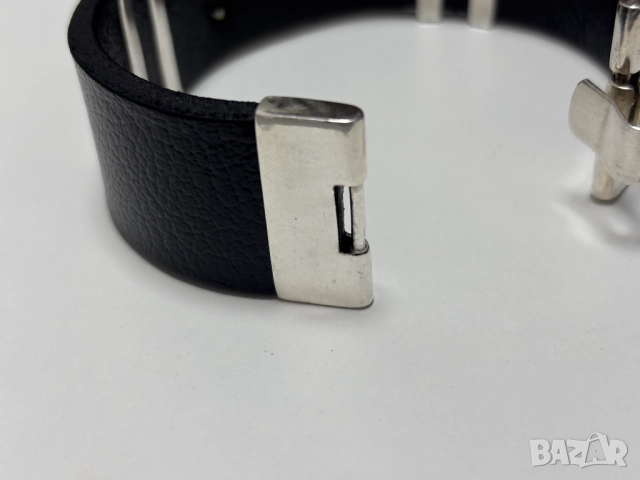 НОВА! Мъжка Гривна-сребро(проба 925) и Естествена кожа, снимка 13 - Гривни - 52319553