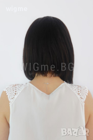 Средна дължина шоколадово кестенява перука от ЕСТЕСТВЕН косъм Селена, снимка 8 - Аксесоари за коса - 34515438