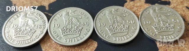 Монети Великобритания -4 бр› Крал Джордж VI(1948-51)