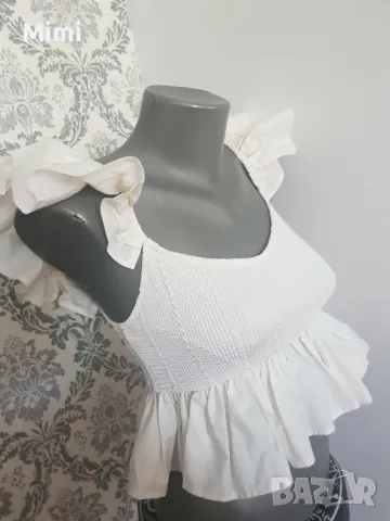  Zara Късо Бюстие пеплум /Кроп топ , снимка 1