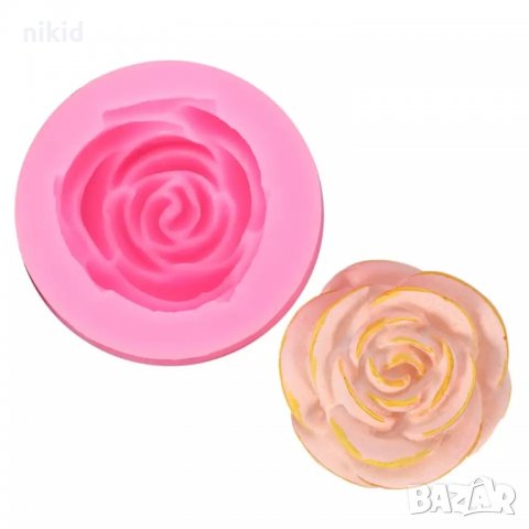 3D 5 см голяма роза силиконов молд форма фондан торта украса шоколад гипс сапун свещ, снимка 6 - Форми - 35840458