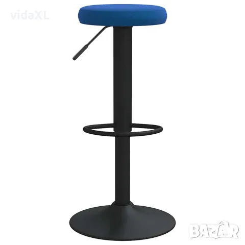 vidaXL Бар табуретки, 2 бр, сини, кадифе, снимка 3 - Столове - 56147003