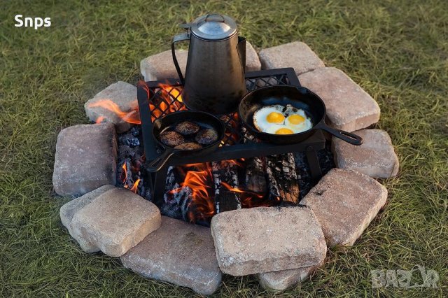 Сгъваема скара, къмпинг скара за готвене на открит огън, XL размер, снимка 4 - Барбекюта - 41062693