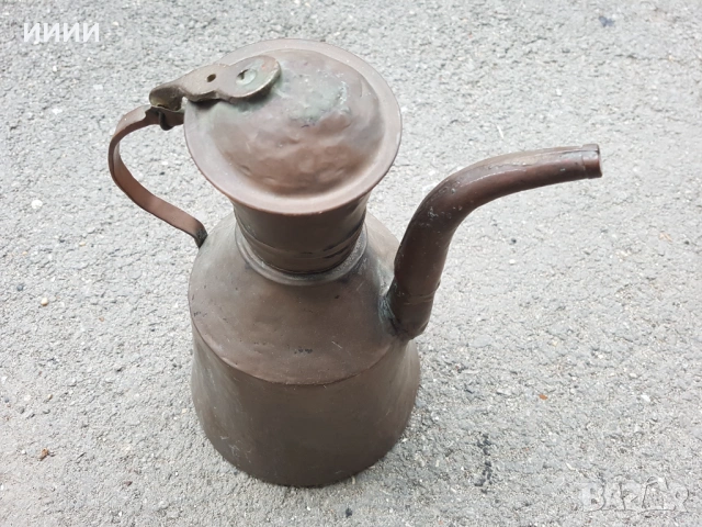 Османски бакърен ибрик гюм чайник  , снимка 2 - Антикварни и старинни предмети - 53284032