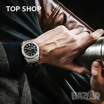 Спортен автоматичен часовник FEICE Мъжки водоустойчив механичен от неръждаема стомана, снимка 5 - Мъжки - 48732227