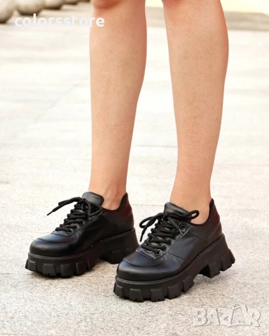 Равни обувки - черна кожа - DTV88 