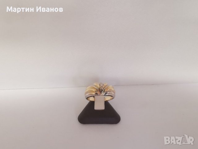 Златен пръстен бяло и жълто комбинация 1, снимка 2 - Пръстени - 39127559