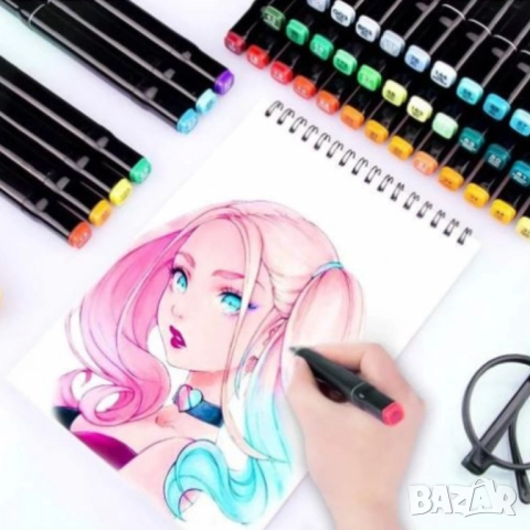 Комплект за рисуване от 150 части + Комплект за оцветяване и рисуване Aqua + Комплект от маркери с а, снимка 3 - Други - 51897257