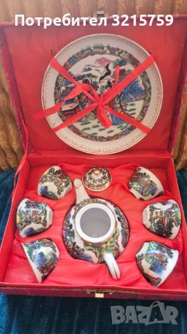 Нов мини порцеланов сервиз, оригинална кутия