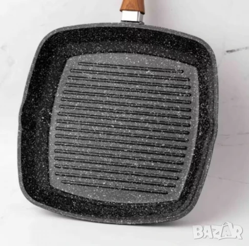 Тиган грил с капак Goldmann 24x7см./28x4.5см.– керамично покритие, лят алуминий, индукция, снимка 2 - Съдове за готвене - 50622980