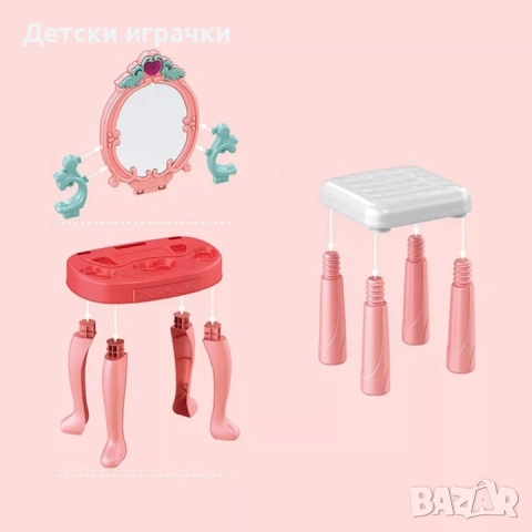 Тоалетка със столче и огледало, със светлини и аксесоари , снимка 6 - Други - 52735391