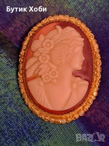 Винтидж брошка/клипс за шал ,,камея,,, снимка 2 - Антикварни и старинни предмети - 41147021