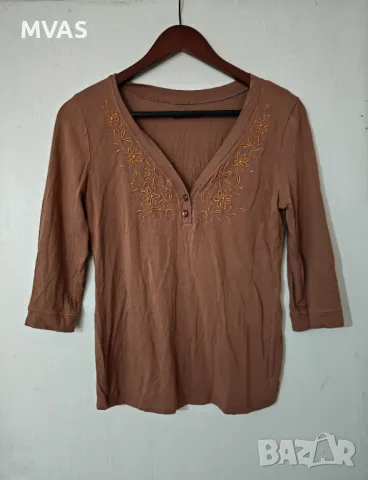 Карамелено кафява блуза 3/4 ръкав М размер