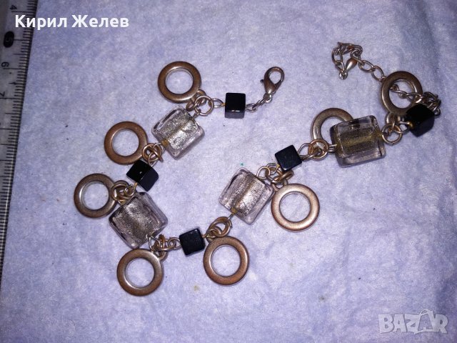 ШАРМАНТНА ПОМЕДНЕНА ВИНТИДЖ АРТ ГРИВНА от БЛАГОРОДНА СТОМАНА с ВЕНЕЦИАНСКИ ТИП ЦВЕТНО СТЪКЛО 37381, снимка 5 - Гривни - 41682657