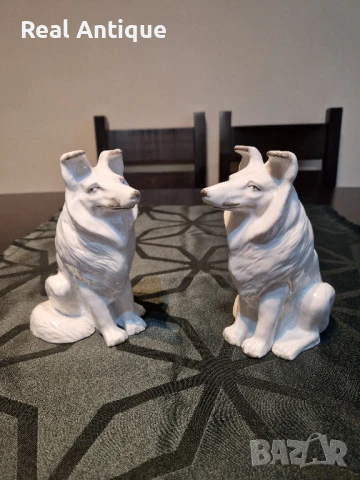 Чифт страхотни антикварни руски порцеланови фигури статуетки 