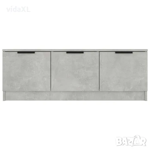 vidaXL ТВ шкаф, бетонно сиво, 102x35x36,5 см, инженерно дърво, снимка 6 - Шкафове - 56147958