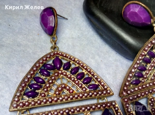 КРАСИВИ ГОЛЕМИ ЗЛАТИСТИ ЕТНО АРТ СТИЛ АЖУРНИ МЕДНИ ОБЕЦИ 10153, снимка 8 - Обеци - 51371654