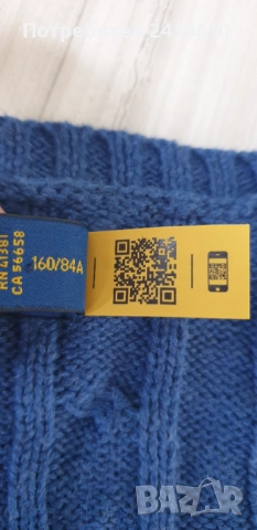 POLO Ralph Lauren Cable Pima Cotton  V - Neck Size S  ОРИГИНАЛ! Дамски Пуловер!, снимка 4 - Блузи с дълъг ръкав и пуловери - 52278109