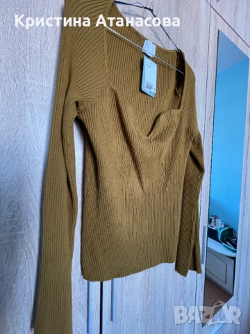 Дамска Блуза рипс цвят каки