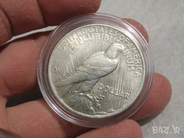 Много рядък голям сребърен долар на мира,  Peace dollar 1923г- Philadelphia Mint, снимка 5 - Нумизматика и бонистика - 35996237